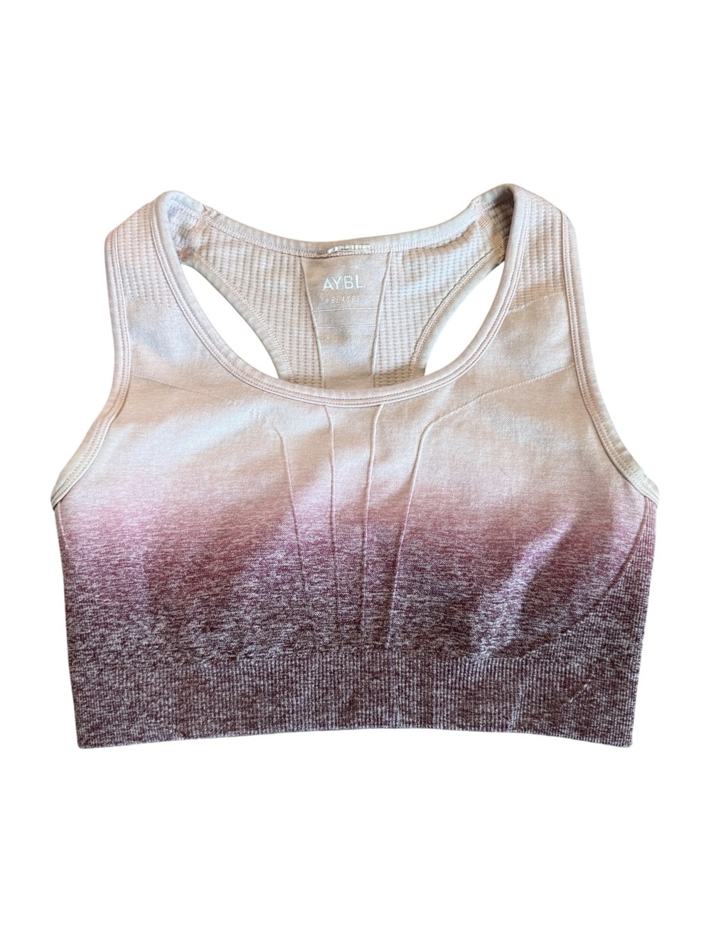 AYBL Small Ombre Cream to Mauve Seamless Racerback Sports Bra